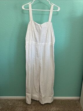 Banana Republic White Eyelet Jumpsuit